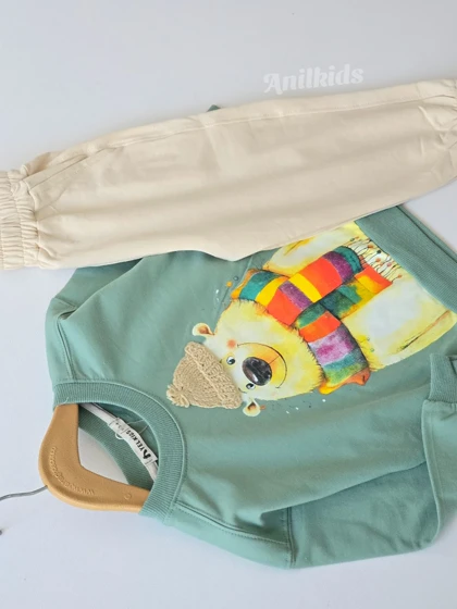بلوز شلوار بچگانه خرس رنگی (2597)