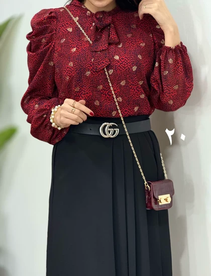 شومیز حریر مجلسی مهلا (کد 2323)