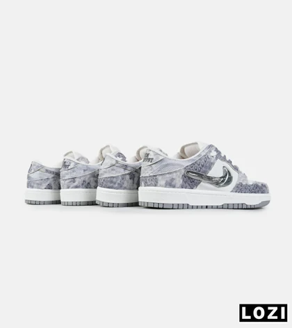 کفش کتانی مردانه و زنانه سفید زغالی NIKE dunk low steam puppet مدل 7341