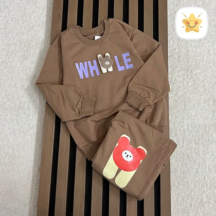 بلوز شلوار دخترانه پنبه جنس عالی مدل WHLE مناسب 2 تا 10 سال