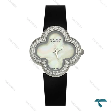 ساعت ونکلیف Alhambra زنانه سیلور دورنگین صفحه صدف VanCleef-7988-L