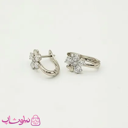گوشواره دخترانه ژوپینگ مدل گل نقره ای