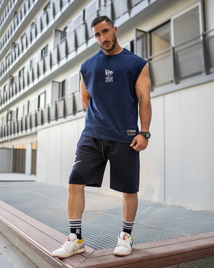 رکابی ورزشی وست NIKE NEW سرمه ای