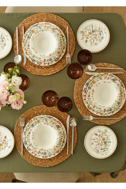 سرویس غذاخوری 6 نفره Bella Maison مدل Flores پرسلان - چندرنگ