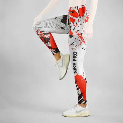 لگ ورزشی زنانه نایک مدل GMS-3D557 سفید قرمز