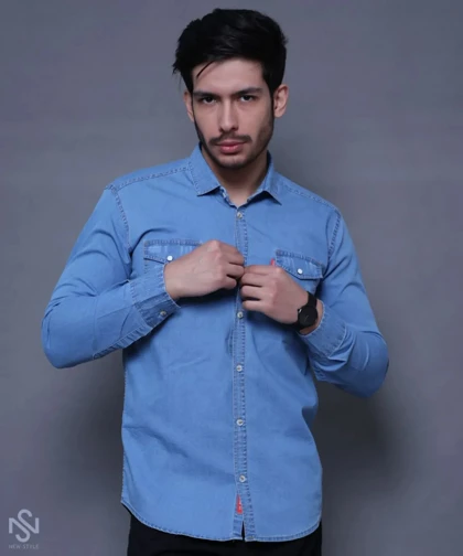 پیراهن جین سنگشور پارچه ترک کاور کش M_2XL