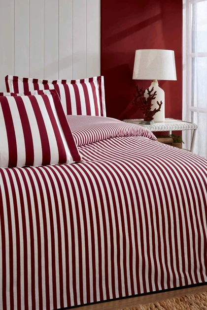 سرویس روتختی دو نفره Özdilek مدل Cabana Line پنبه - قرمز
