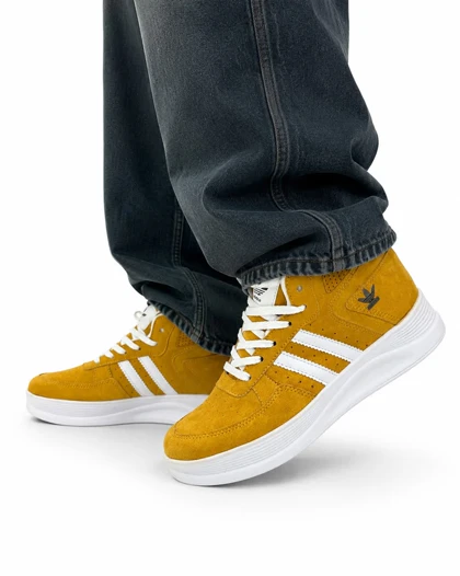 کفش کتانی زنانه آدیداس ساق‌دار خردلی Adidas