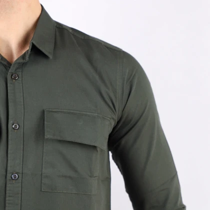 پیراهن آستین بلند کتان مردانه مدل 6204915