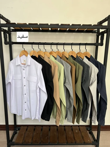 پیراهن آستین بلند کتان دوجیب 2484