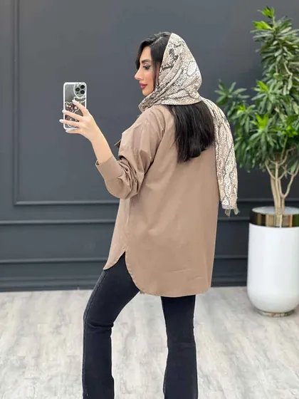 مانتو لینن دوجیب پاکتی