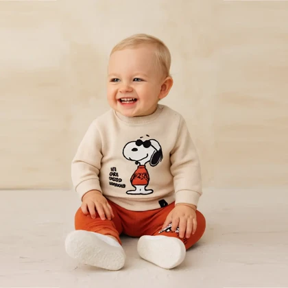 ست بلوز و شلوار نوزادی پنبه اسنوپی