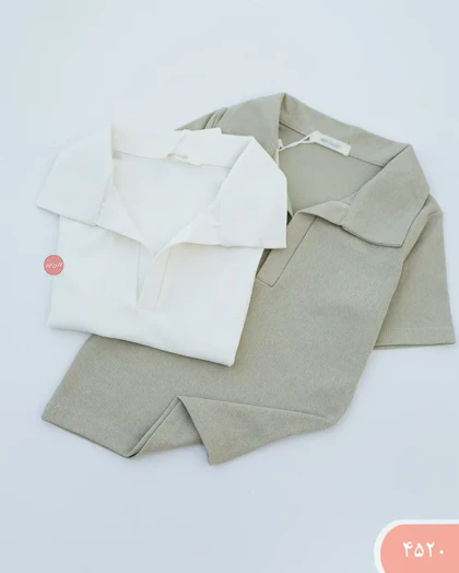 تیشرت کرکره ای یقه دار 4520