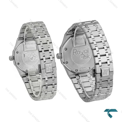 ساعت اودمار پیگه ست استیل صفحه مشکی ساده AP-7515-S