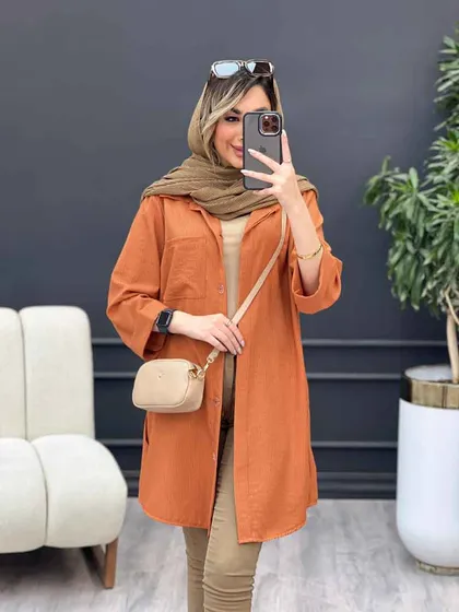 مانتو راه راه بغل سه دکمه