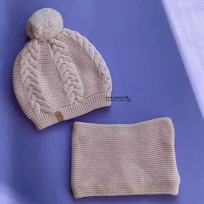 کلاه و شالگردن رینگی بافت برجسته اندلس