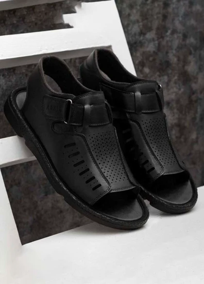 صندل جلوباز مردانه مشکی مدل Sany