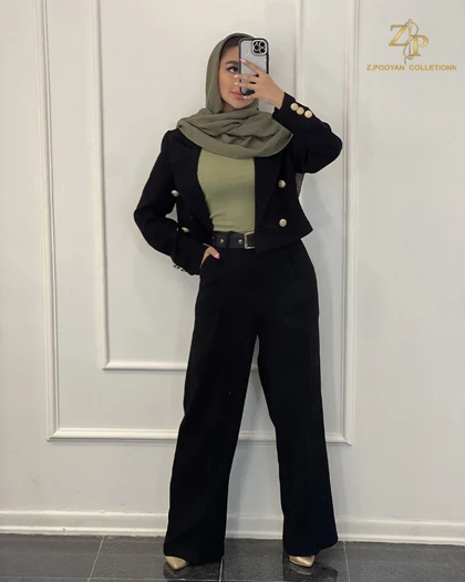 کت و شلوار زنانه کراپ مجلسی
