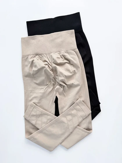 لگ ورزشی سیملس کبریتی پشت چروک کمر بافت