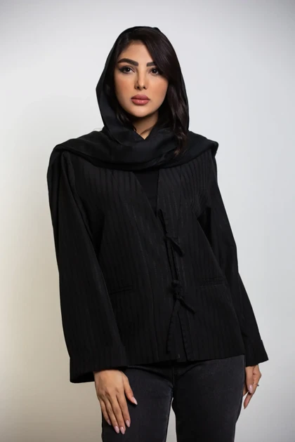 کت زنانه پاپیونی استریپ