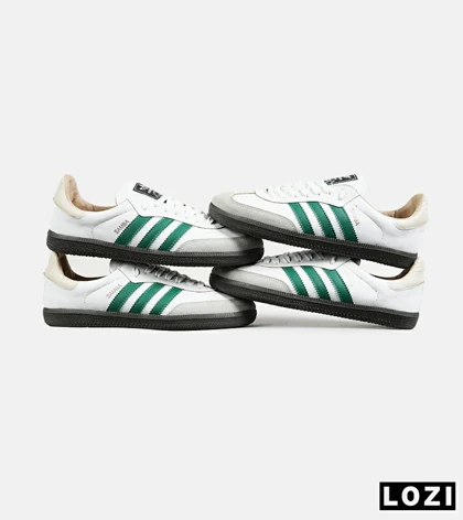 کفش کتانی مردانه و زنانه سفید سبز ADIDAS Samba