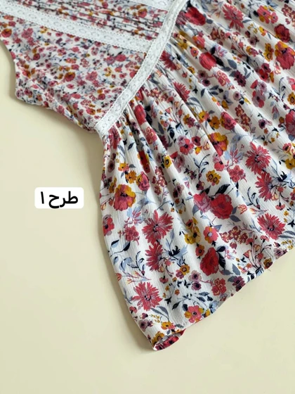 تاپ نخ کریشه گل‌دار کد 2003