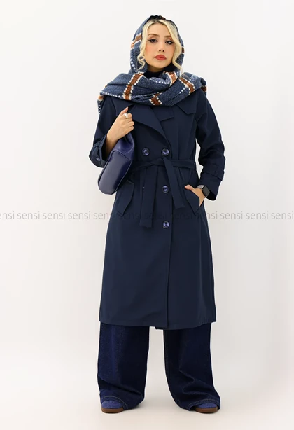 بارانی بلند6دکمه آستر دار@کد1004761