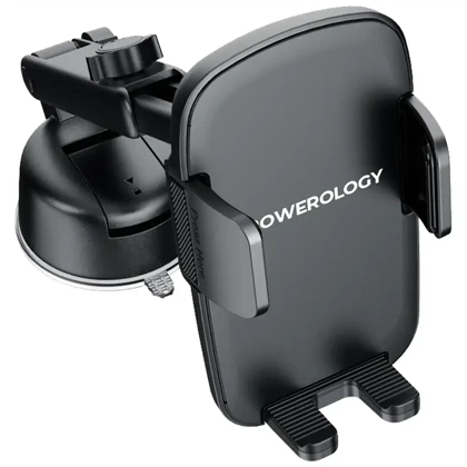 هولدر موبایل ماشین پاورولوژیPowerology مدل PWRLX08BK با گیره خودکار