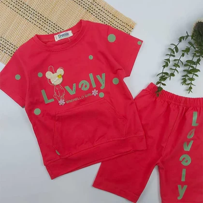 تیشرت شلوارک دخترانه LOVELY
