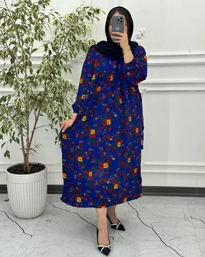 پیراهن مادربزرگی گل‌دار ترکمنستان 6080