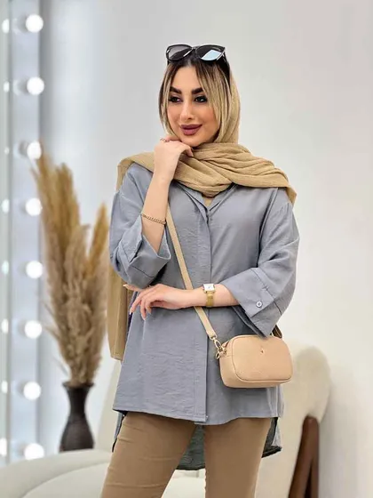 مانتو جلو دکمه بغل چاک