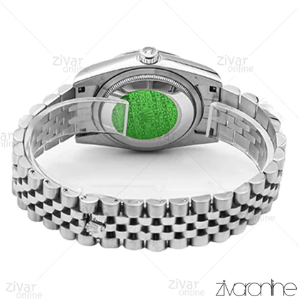 ساعت رولکس دیت جاست مردانه صفحه آبی ایندکس نگین‌دار 106630