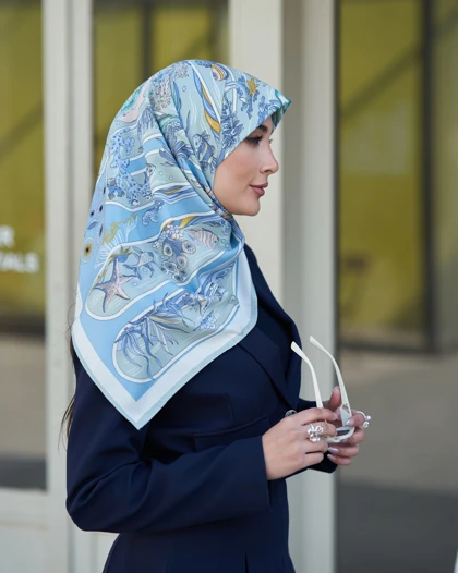 روسری ابریشم توییل دوردستدوز (قواره صد) 30169