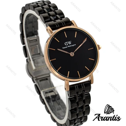 ساعت دنیل ولینگتون زنانه مشکی رزگلد بند فلزی اسمال w-3136