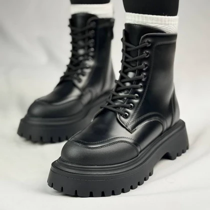 نیم بوت چرم بندی زنانه