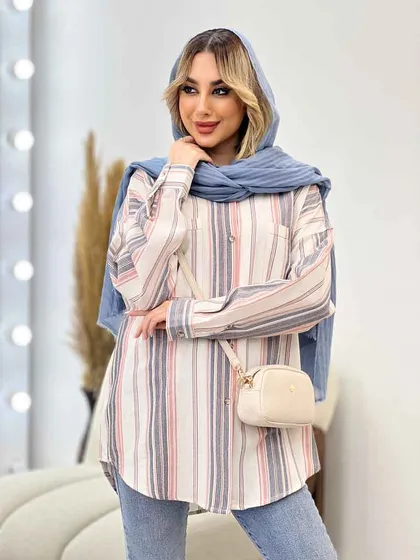 شومیز راه راه دو جیب