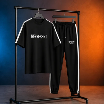 ست تیشرت و شلوار مردانه بنگال کش مدل Reprent