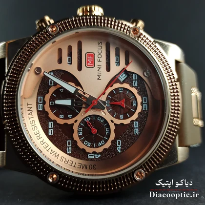 ساعت مچی مردانه اورجینال موتور ژاپنی برند مینی فوکوس سه موتور مدل Mf0246G.04 بند رابر