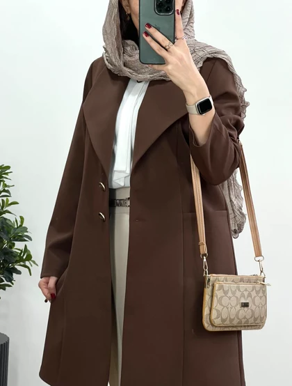 مانتو کتی بلند دکمه دار تیلان
