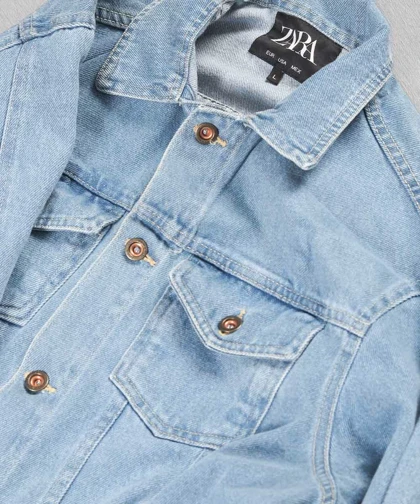 کت جین آبی یخی ساده 0201