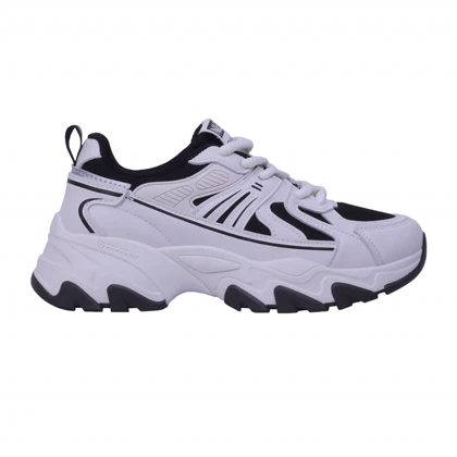 کتانی زنانه مدل بوگاتو_سفید مشکی کد 3640