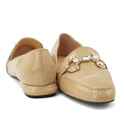 کفش کالج زنانه مدل Flat shoes - 0036_Creamy
