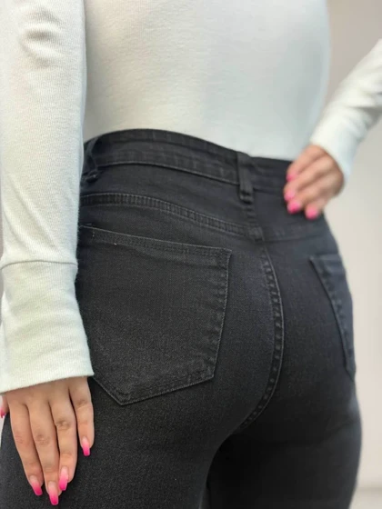 شلوار جین دمپا ( بوتکات)ذغالی 9537