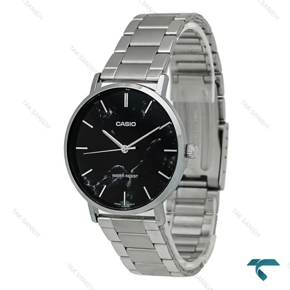 ساعت کاسیو MTP-VT01DM-1A مردانه سیلور صفحه مشکی Casio-7456-G
