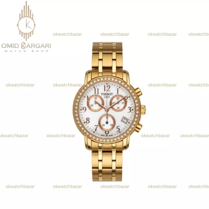 ساعت مچی تیسو کورنوگراف بند فلزی صفحه سفید Tissot 1853