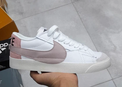کتانی ویتنامی نایکی بلیزر بدون ساق جامبو صورتی Nike Blazer Low 77 Jambo white pink