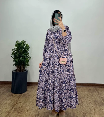 پیراهن بلند طرحدار مرسانا 6