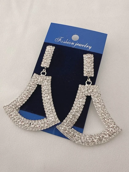 گوشواره نگین‌دار کد H745شین اکسسوری