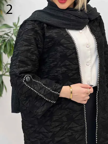 مانتو فکورا مروارید دوزی