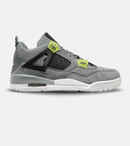 کتانی ساق‌دار مردانه طوسی مشکی سبز Nike air jordan 4